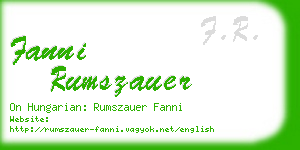 fanni rumszauer business card